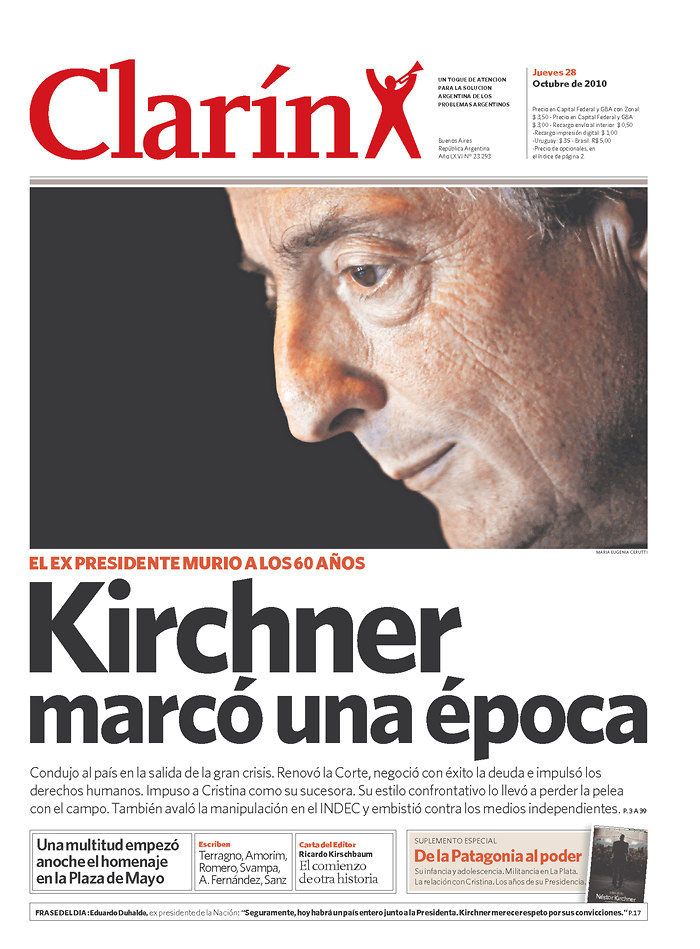 Capas dos jornais argentinos